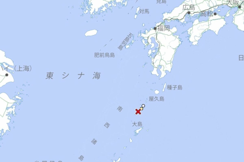 本九州地區鹿兒島縣吐噶喇列島近海近期地震頻繁。（翻攝自日本氣象廳官網）   