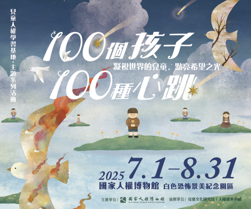 國家人權博物館兒童人權學習基地主題系列活動「100個孩子，100種心跳」，第四季將以《凝視世界的兒童，點亮希望之光》為主題，共同探索全球兒童的處境與韌性，進而認識兒童權利的核心價值與當前的迫切需求。   圖：國家人權博物館提供