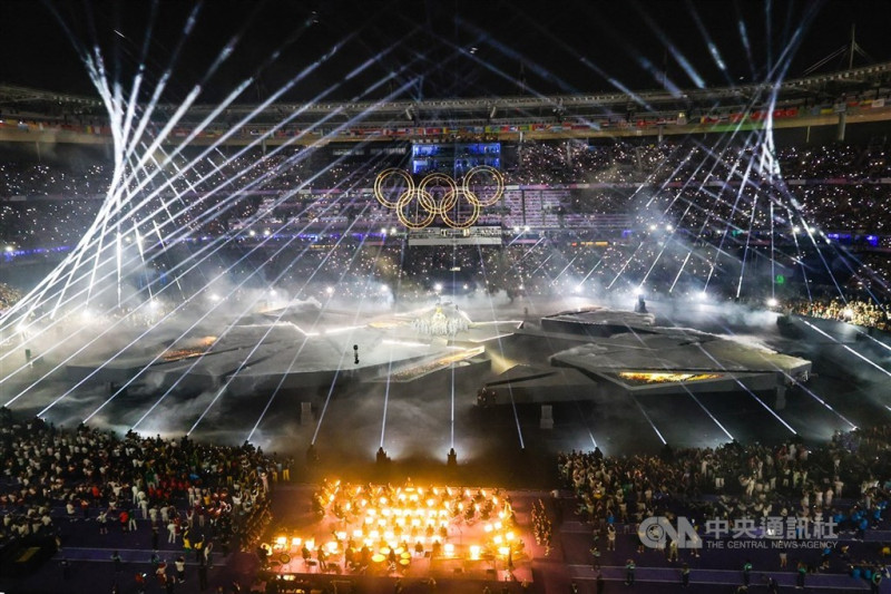 圖為2024巴黎奧運閉幕式。（中央社檔案照片）   