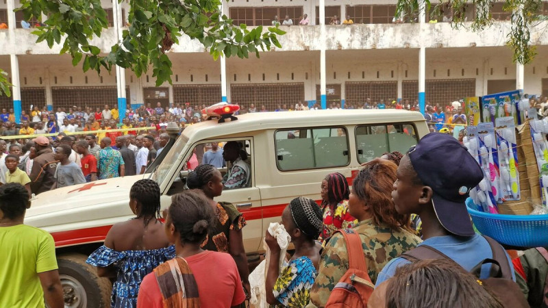 中非共和國首都班基（Bangui）25日驚傳重大校園踩踏事故。   圖：翻攝自X @honore123
