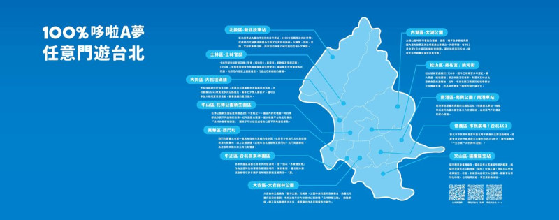 哆啦A夢打卡地圖。 圖:台北市觀光傳播局/提供