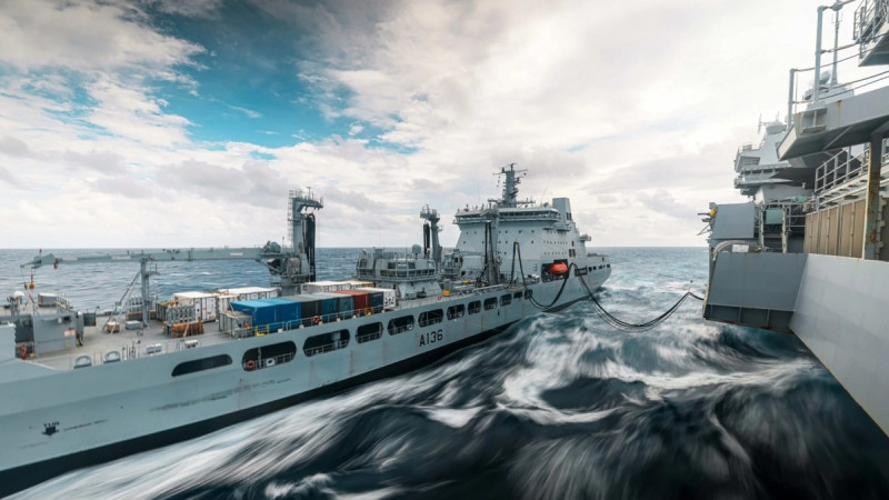 英國皇家海軍潮級艦隊油船「春潮號(RFA Tidespring A136)」。 圖:翻攝Royal Navy