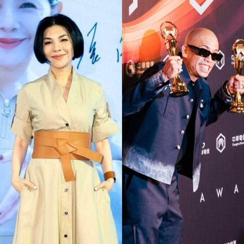 頒發金曲歌王環節時，頒獎人張清芳催促得主呂士軒「走快一點」，引發歌迷不滿。   圖：翻攝自張清芳、呂士軒IG