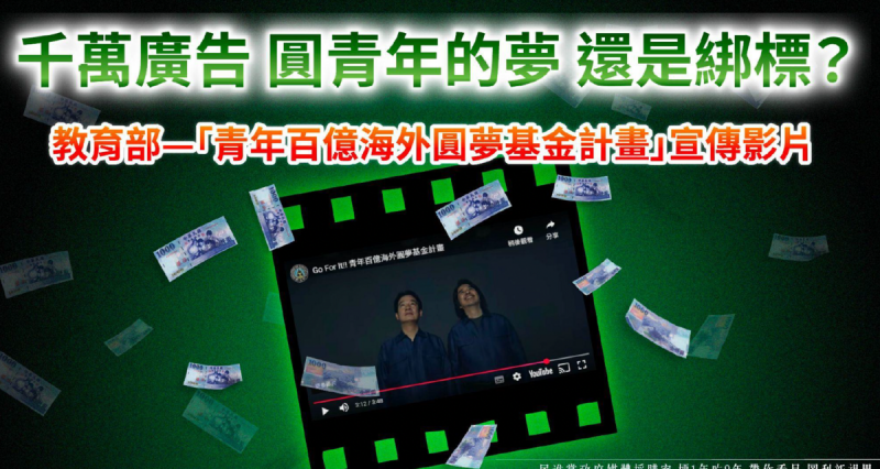 教育部花千萬元拍青年圓夢廣告   圖：民眾黨團提供