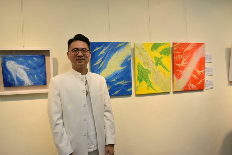 劉柱均抽象個展《靈魂流域》展出至7月底止。   圖：孫家銘攝