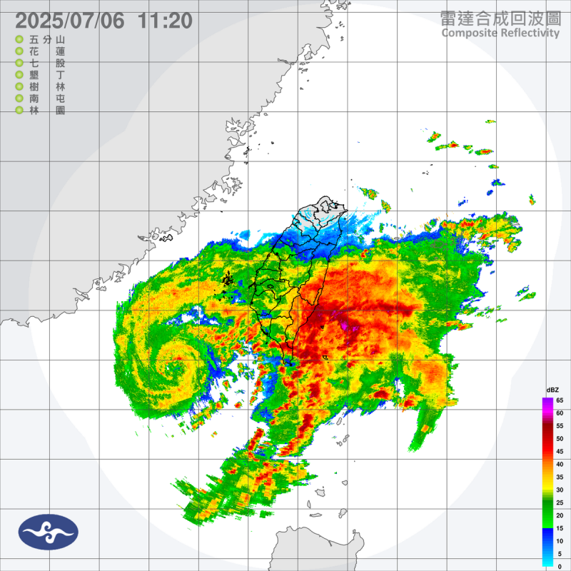 丹娜絲颱風暴風圈最快今(6)天下午至傍晚接觸澎湖或本島西南方陸地。   圖：取自中央氣象署