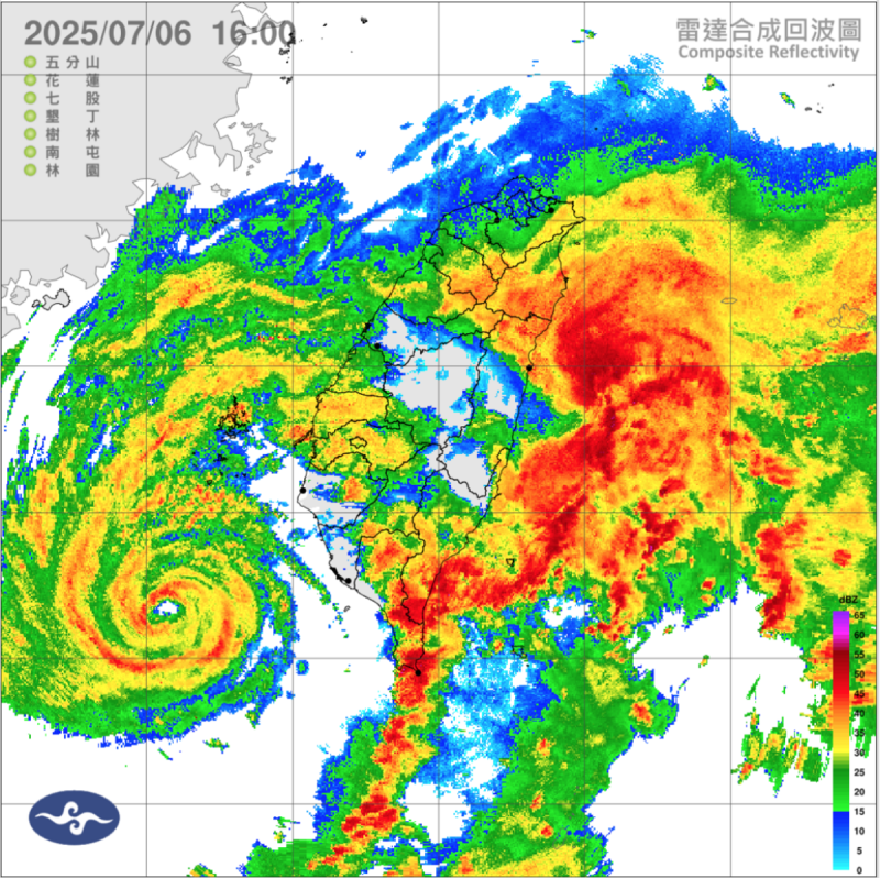 中颱「丹娜絲」持續地朝台灣靠近。   圖：取自中央氣象署