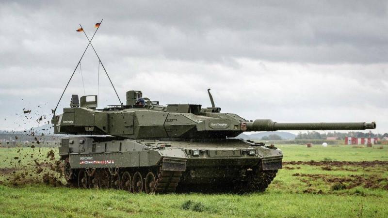 德國政府計畫為德軍(Bundeswehr)增購數百輛全新豹2(Leopard 2)主戰坦克 圖:翻攝自 X NEXTA