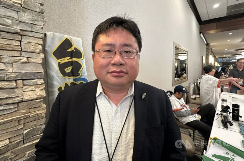 印太戰略智庫執行長矢板明夫受邀在舊金山灣區演講，從關稅議題切入國際政局。(中央社記者張欣瑜舊金山攝114年7月13日)   圖: 中央社