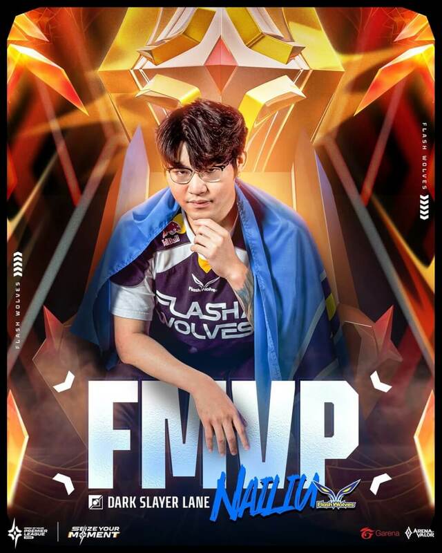 台灣戰隊閃電狼（FW）在APL傳說對決超級職業聯賽，逆轉勇奪世界冠軍，NaiLiu（王子修）獲得FMVP。（圖取自instagram.com/aovesports.tw）   