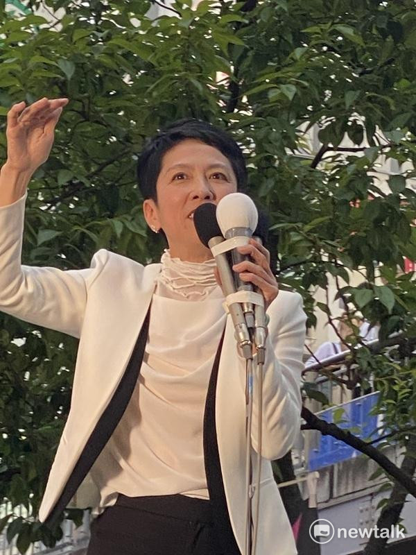 蓮舫去年競選東京都知事拿到128萬票,位居第三,她每逢選舉就會被拿跟台灣的關係做文章。 圖:劉黎兒攝 蓮舫去年競選東京都知事拿到128萬票,位居第三,她每逢選舉就會被拿跟台灣的關係做文章。 圖:劉黎兒攝