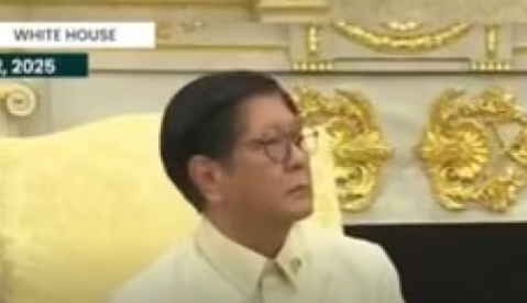 菲律賓總統馬可仕在聽到川普有關中國的言論時，愣在當場欲言又止。   圖 : 翻攝自環球網