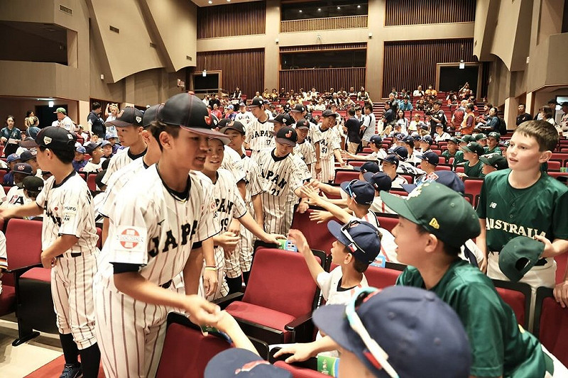 第8屆U12世界盃棒球賽25日將在台南亞太國際棒球訓練中心少棒球場點燃戰火，台南市政府24日在歸仁文化中心舉辦開賽記者會並歡迎各國代表隊。（台南市政府提供）中央社記者張榮祥台南傳真  114年7月24日   
