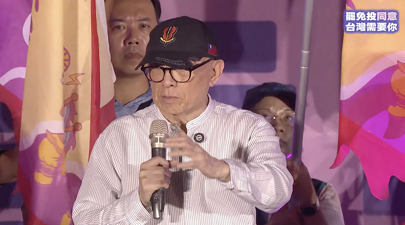  曹興誠說，這次大罷免是愛台灣跟賣台灣的對決。 圖：翻攝自護國大遶境YT 