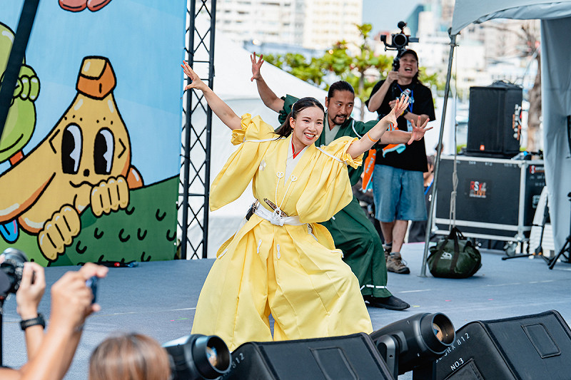 熊本城迎賓武將隊上台演出。 圖:高雄市行國處/提供