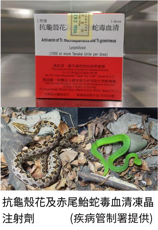 8月進入蛇咬高峰，疾管署籲遭咬應立即就醫，並公布195家抗蛇毒血清儲備院所。   圖：翻攝自疾管署　網站