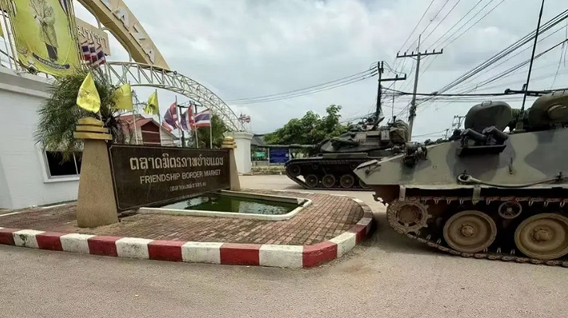 泰國控制茄子山重地，擊潰柬軍防線。   圖：翻攝自 軍哥茶話室
