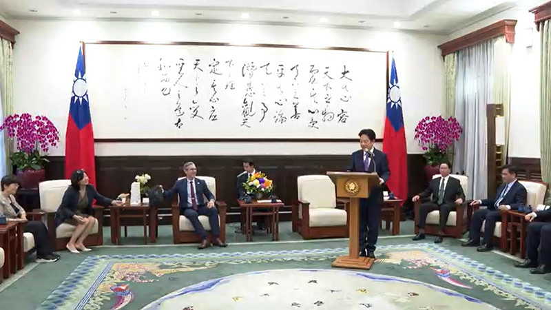 賴清德總統29日接見美國「國家民主基金會」(NED)訪問團。 圖:截取總統府提供影片畫面