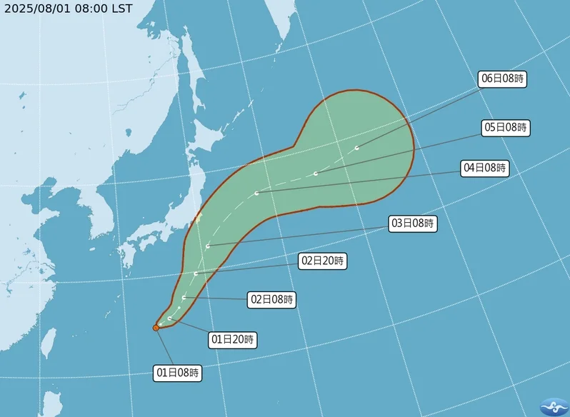 白鹿颱風雖對台灣無影響,將增強西南風引發中南部強降雨。 圖:氣象署/提供