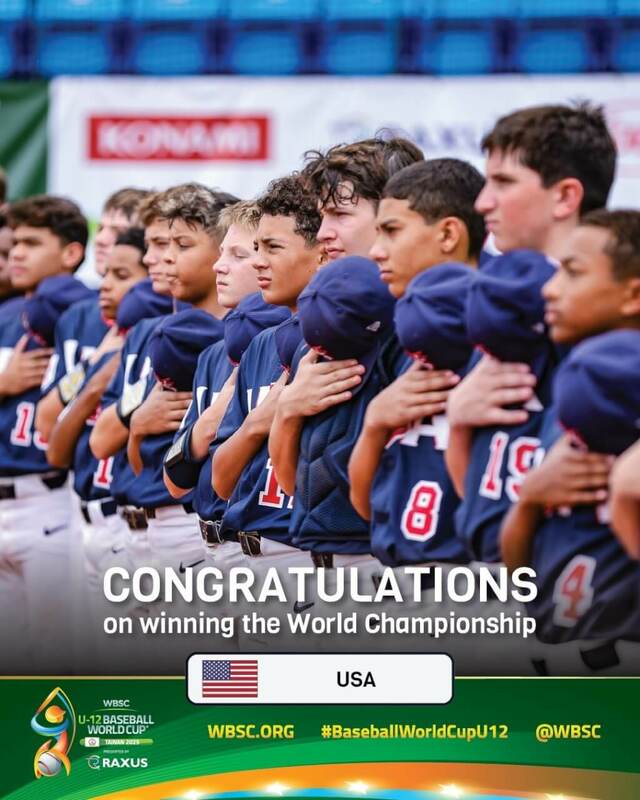 U12世界盃棒球賽美國隊奪冠。（圖取自x.com/WBSC）   