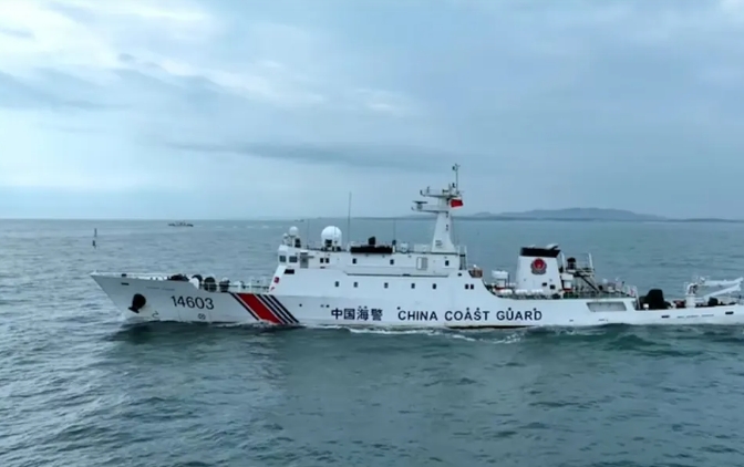 中國海警船侵入金門海域挑釁。 圖 : 翻攝自麒有此理