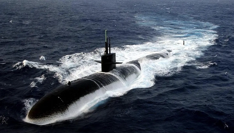 美國俄克拉荷馬城號核攻擊潛艇（USS Oklahoma City SSN-723）。   圖：擷取自《騰訊網》