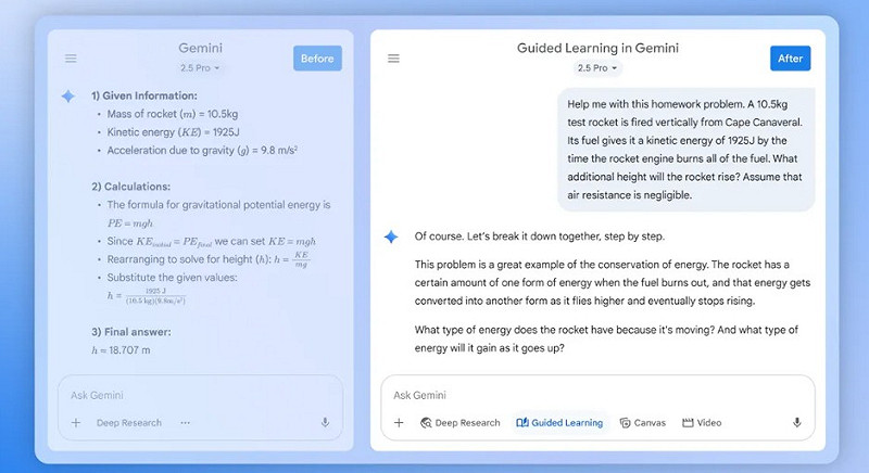 科技巨擘Google為了透過AI技術提升用戶的學習成效，昨（6）日宣布將為Gemini 導入「引導式學習」功能。   圖：翻攝自Google The keyword