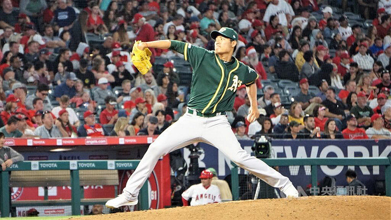 中職味全龍隊投手王維中曾效力MLB奧克蘭運動家隊。（中央社檔案照片）   