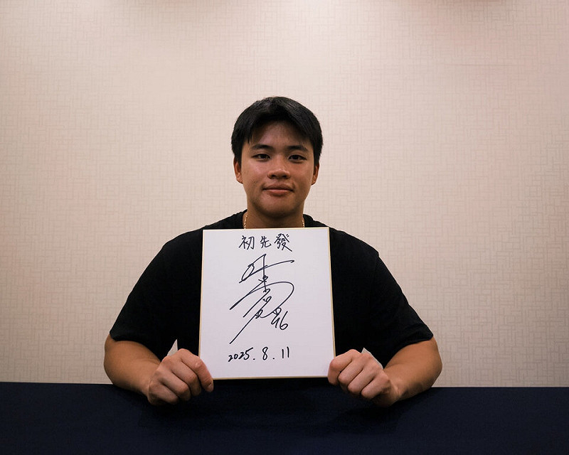 日職北海道日本火腿鬥士隊20歲投手孫易磊（圖）將於11日生涯一軍初先發，把握機會向隊友伊藤大海請教對戰注意事項和滑球握法。（悍創運動行銷提供）中央社記者謝靜雯傳真 114年8月10日   