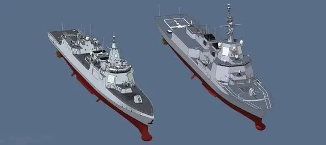 圖左為中國055型大型驅逐艦,圖右為日本ASEV驅逐艦,兩者體型差異明顯。 圖:翻攝自 騰訊網 圖左為中國055型大型驅逐艦,圖右為日本ASEV驅逐艦,兩者體型差異明顯。 圖:翻攝自 騰訊網