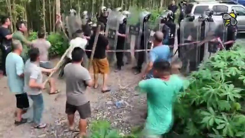  廣西南寧市邕寧區百濟鎮華達村，7月24日爆發大規模衝突。 圖：翻攝自 X 
