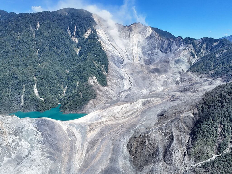 馬太鞍溪上游堰塞湖。（林業保育署花蓮分署提供）   