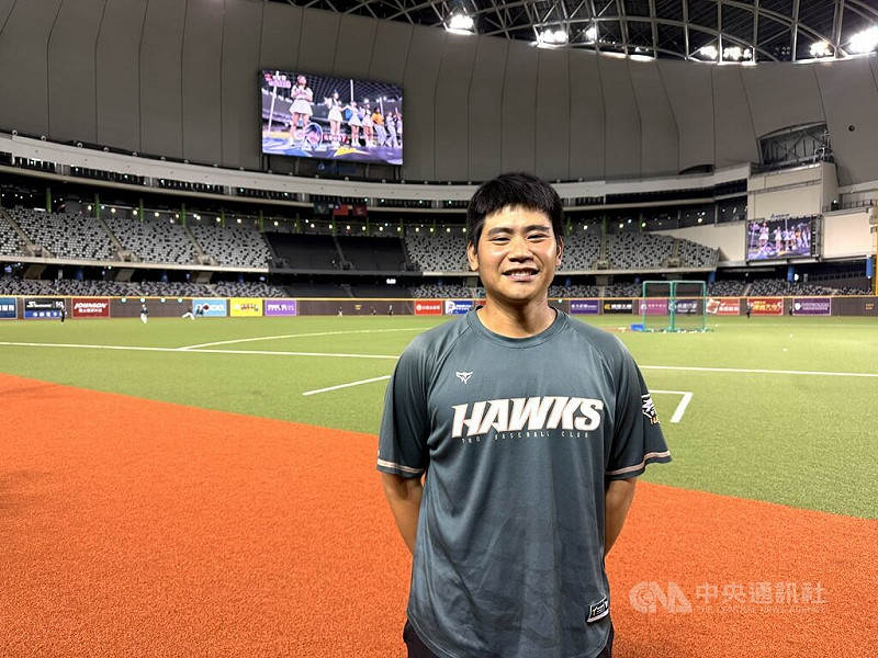 中華職棒台鋼雄鷹隊投手黃勃睿（圖）生涯初登板被「震撼教育」，相隔2個月後再升一軍，帶著「破釜沉舟」的決心，他說會把能力所及的事情做好。中央社記者謝靜雯攝 114年8月12日   