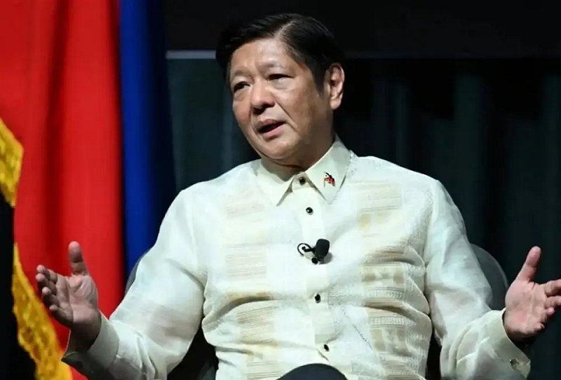 菲律賓總統小馬可仕直言，若中美因台灣問題爆發對抗，菲律賓「無法置身事外」。   圖：翻攝自 騰訊網