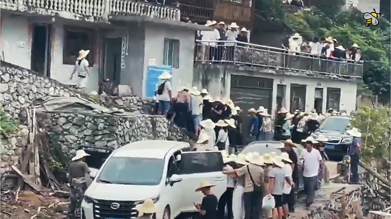 城江村苗寨拆遷現場。 圖:翻攝自 X