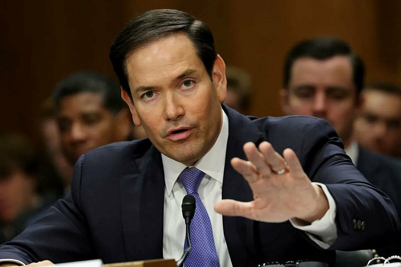 美國國務卿盧比歐（Rubio） 17 日嚴正否認，強調「沒有人強迫烏克蘭割讓土地」。   圖：翻攝自 X NEXTA