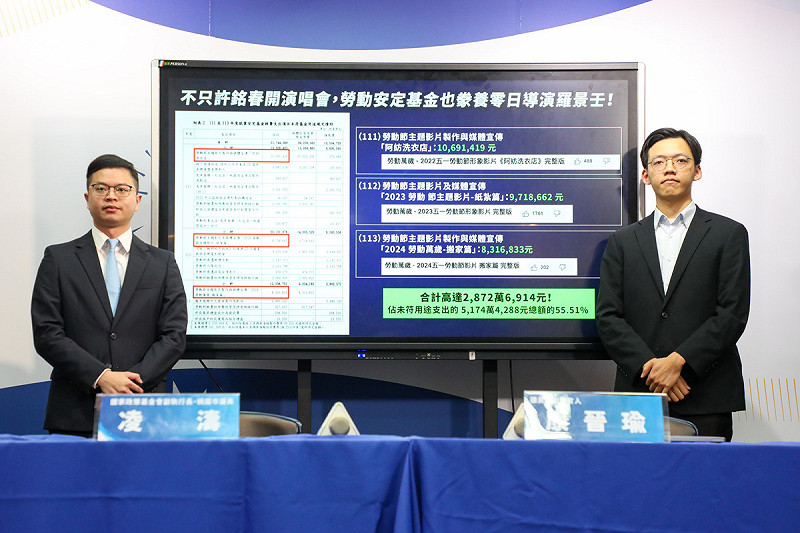 國民黨召開「民進黨想用惡罷打掉合理監督！奉旨給飯又一樁？《零日攻擊》導演幕後疑雲？拿就業安定基金達2872萬？」記者會。   圖：國民黨文傳會／提供