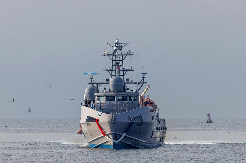 美國海軍無人水面艦艇（USV）「遊騎兵號（Ranger）」。從外觀看保留操控艦橋，為早前「可選載人」設計模式。   圖：翻攝US NAVY