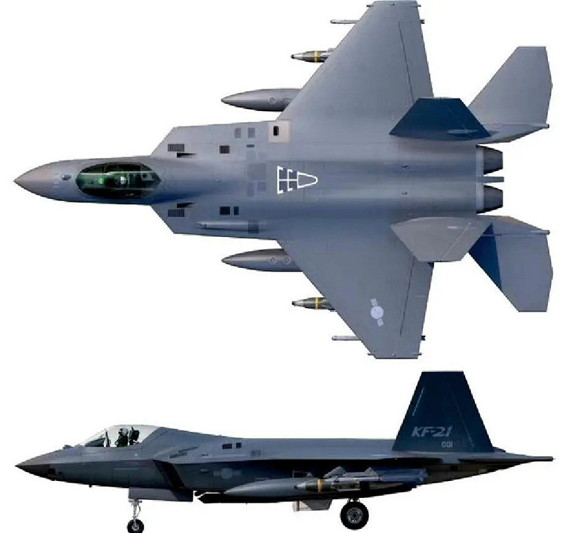  韓國自製 KF-21「獵鷹」隱身戰鬥機。 圖：翻攝自 騰訊新聞@海風觀察 
