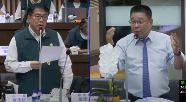 國民黨團發言人蔡育輝強調，相較於民進黨政府的歹戲拖棚，台南市議會已跨黨派提案請市府體恤市民，近日將超收的稅金和超收的交通違規罰款，以現金普發還給市民。   圖：台南市議會國民黨團提供