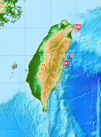 18日清晨6時39分，編號41的地震發生在花蓮縣政府南方50公里的東部海域，芮氏規模4.8。   圖：翻攝中央氣象局官網
