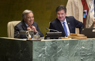 聯合國祕書長古特雷斯(左)。   圖 : 翻攝自聯合國官網