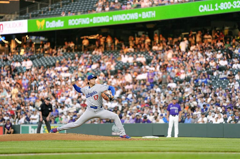 美國職棒大聯盟MLB道奇日籍球星大谷翔平（圖）20日登板迎戰全聯盟戰績墊底的科羅拉多洛磯。（共同社）   