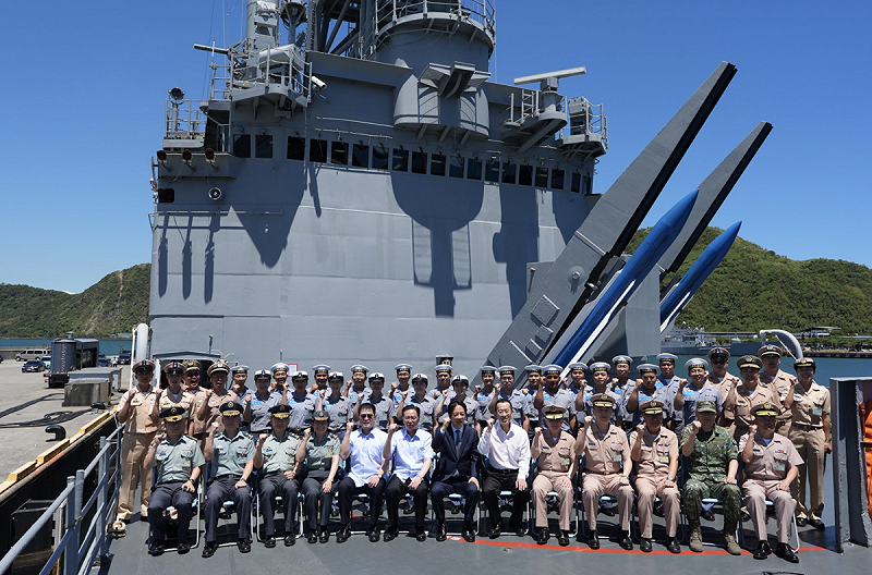 賴清德前往宜蘭蘇澳勗勉海軍艦指部168艦隊。   圖：總統府提供