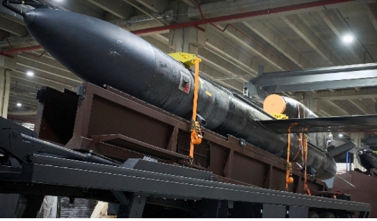 烏軍自製的「火鶴」( Flamingo )長程攻擊性無人機。 圖 : 翻攝自澎派新聞