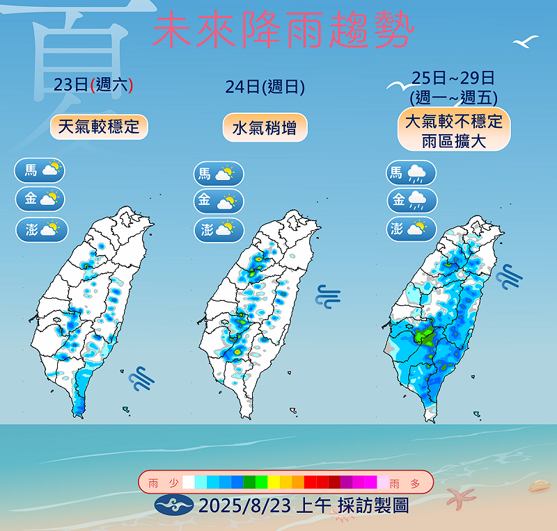 未來一週天氣趨勢。 圖:氣象署/提供