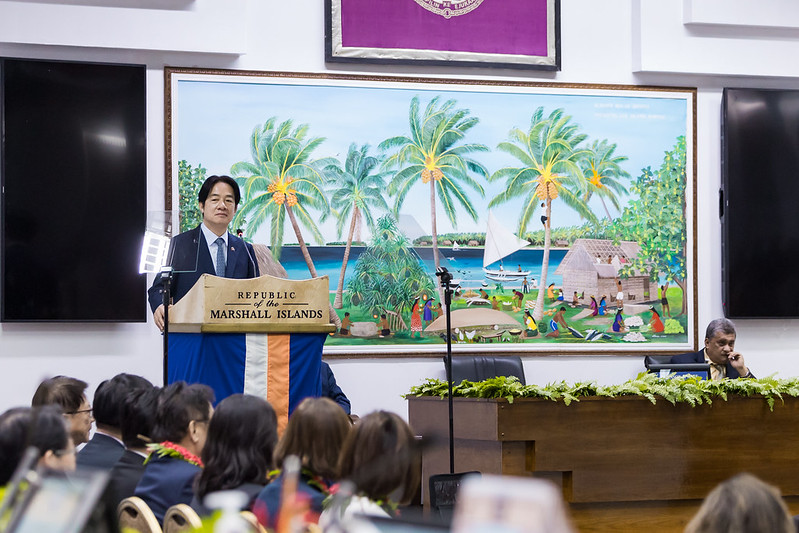  總統賴清德於2024年12月3日在馬紹爾群島國會發表演說。 圖：總統府提供 