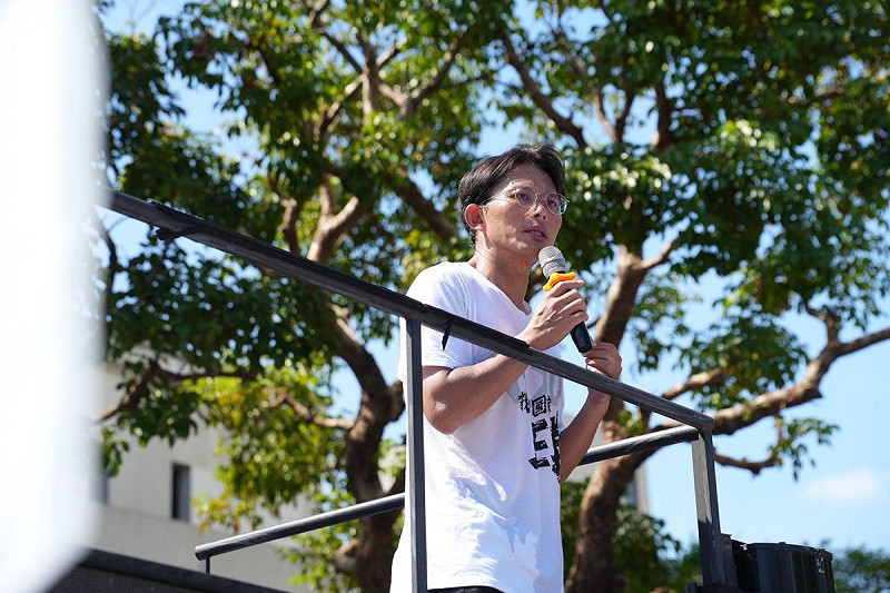 民眾黨主席黃國昌在司法走讀活動講話。   圖：民眾黨/提供