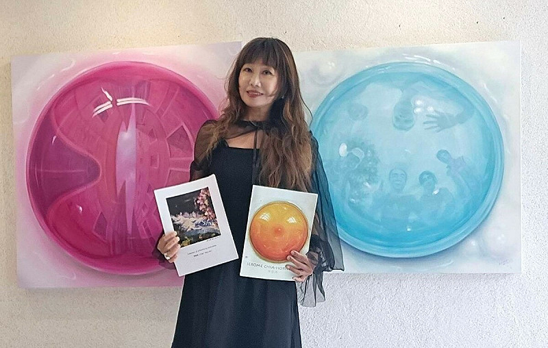 陳美芬的德國芬畫廊主打林佳鴻的「看蛋(淡)一點」系列。 圖:德國芬畫廊/提供