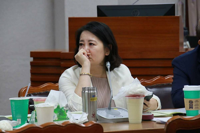 民進黨團幹事長不滿文化部追加預算遭藍白全數刪除，感慨「為文化受霸凌而落淚」。   圖：翻攝自吳思瑤臉書
